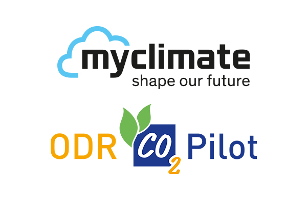 Logo myclimate und Logo ODR CO2-Pilot