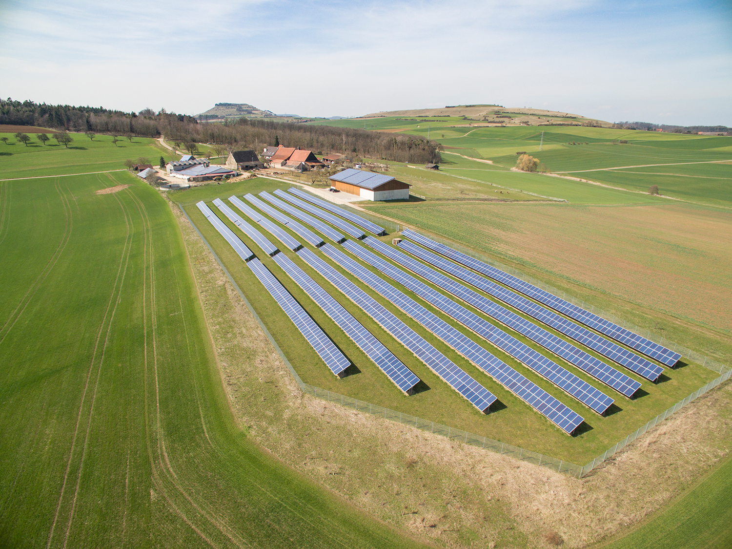 Solaranlage auf einem Bauernhof