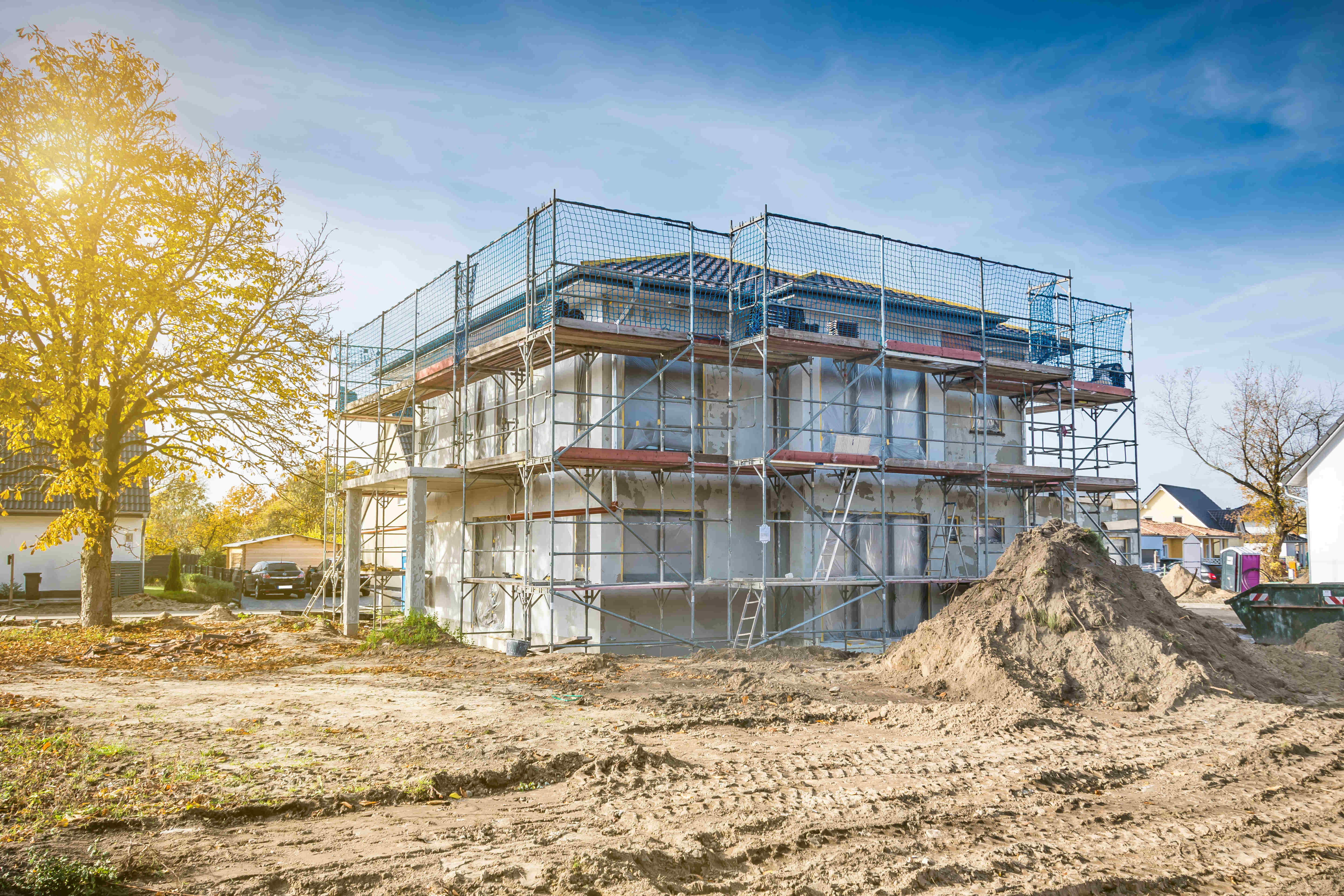 Einfamilienhaus Baustelle