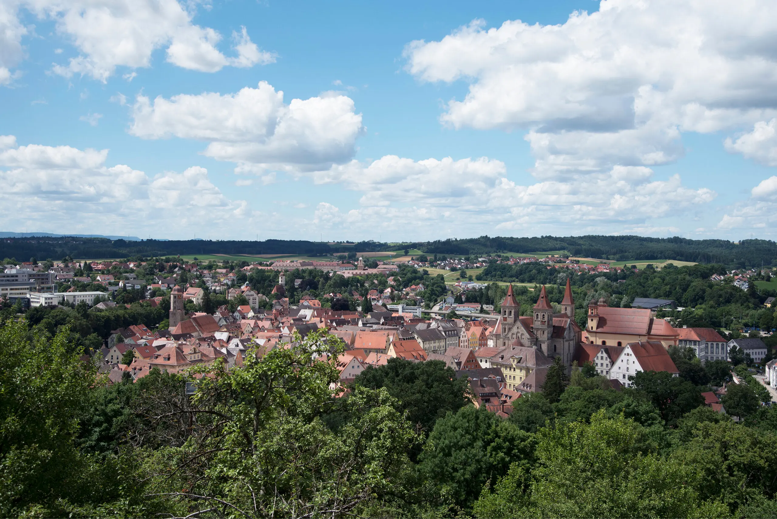 Drohnenaufnahme Stadtkern Ellwangen